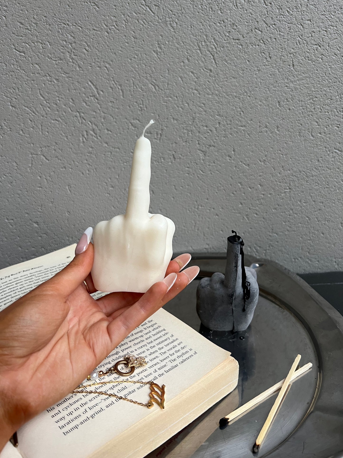 Middle Finger candle