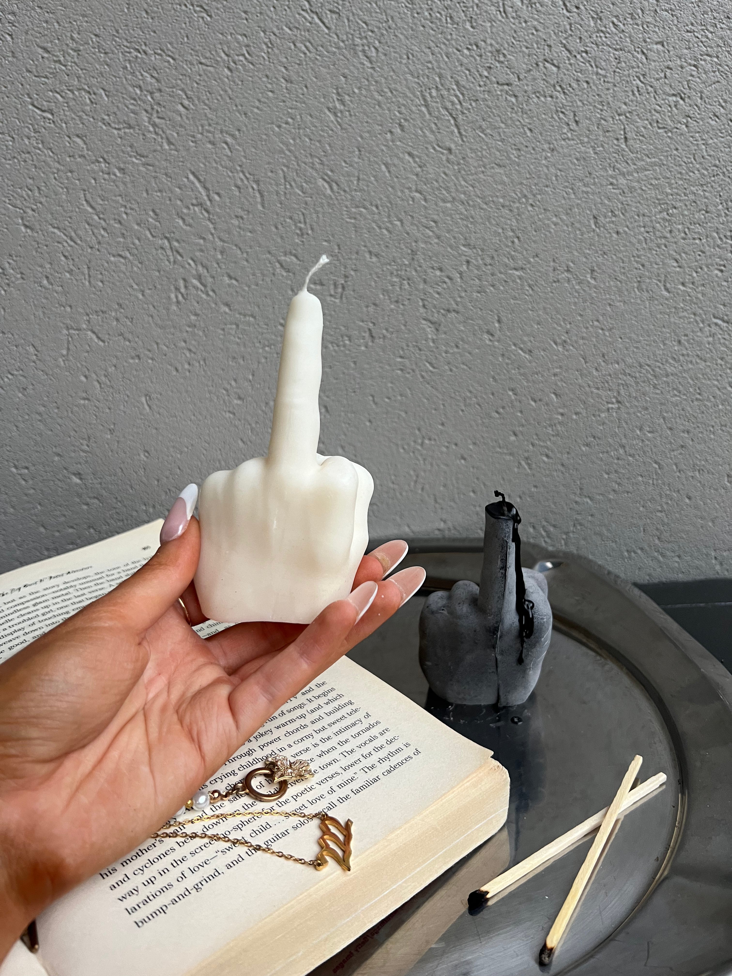 Middle Finger candle
